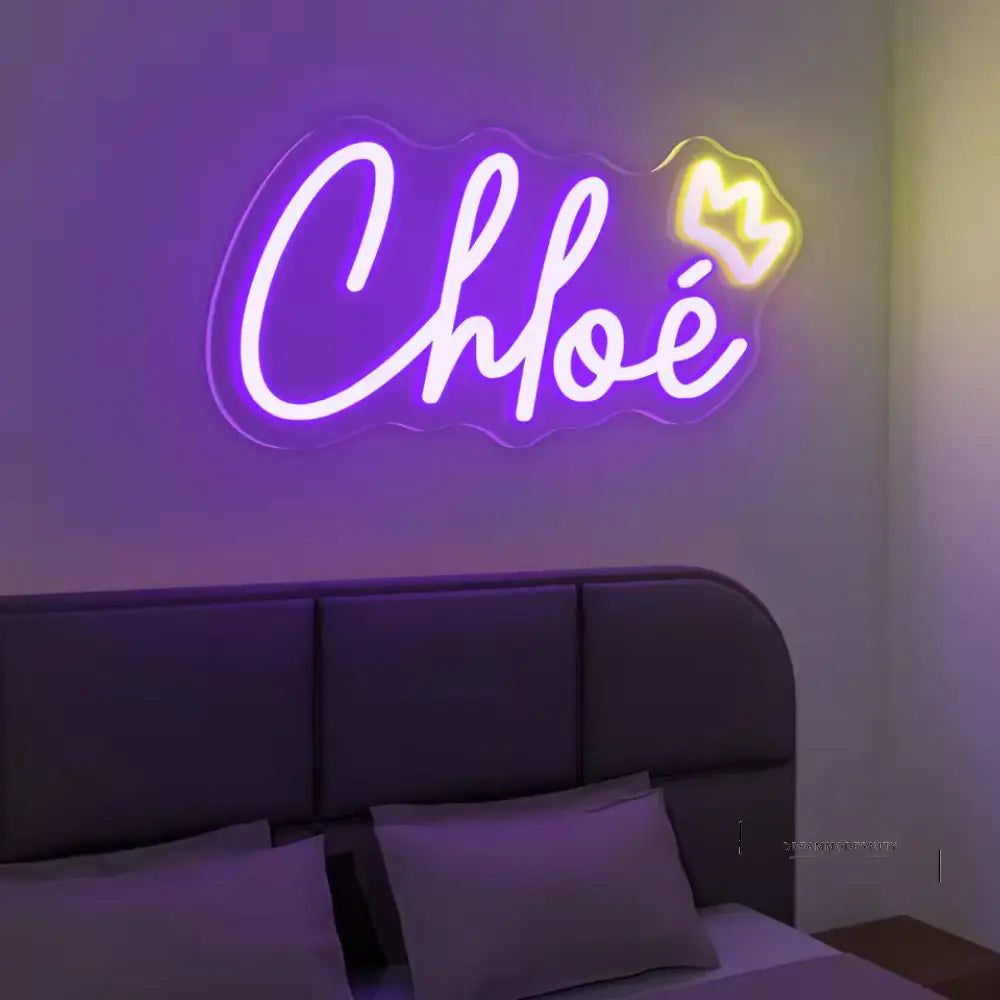 Glowyourname: Gepersonaliseerd Led Neon Naambord – Unieke Wanddecoratie Op Maat Paars