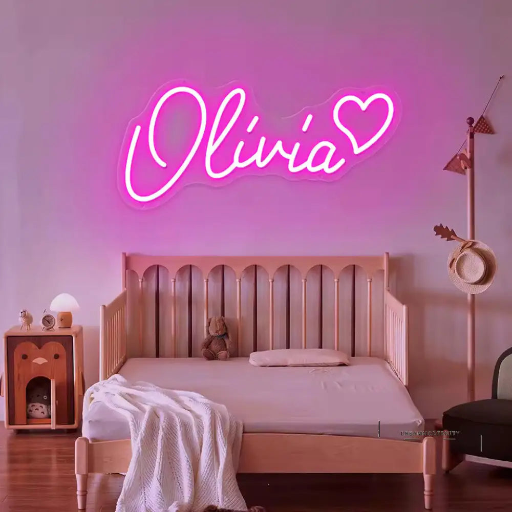 Glowyourname: Gepersonaliseerd Led Neon Naambord – Unieke Wanddecoratie Op Maat Roze