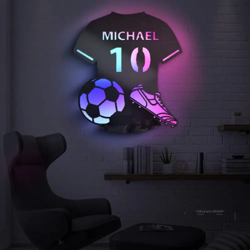 Sportshine Led Lamp - Gepersonaliseerde Voetbalshirtlamp Met Verlichting