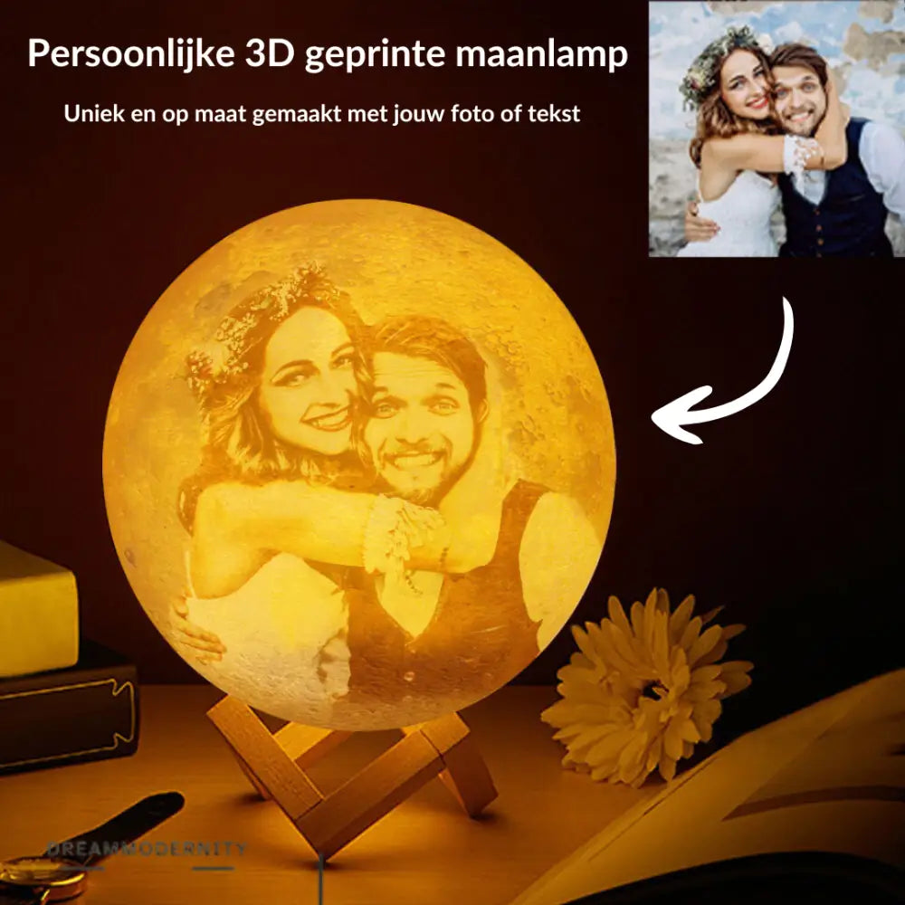 Black Friday Actie: Unieke 3D Geprinte Maanlamp - Op Maat Gemaakt (Met Jouw Persoonlijke Tekst Of